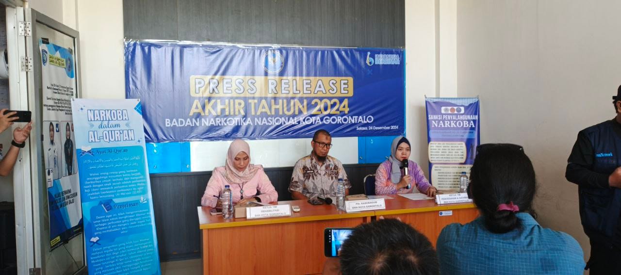 Press Release Akhir Tahun 2024 BNN Kota Gorontalo Selasa 24 /12/2024 ( F.Ist.)