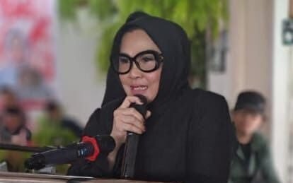 Anggota DPD RI Dapil Gorontalo, Hj. Rahmijati Jahja Saat Memberikan Sambutan pada Peringatan Hari Ibu Ke 96 di Rumah Cinta Alquran Minggu, 22/12/2024 ( F. Istw)