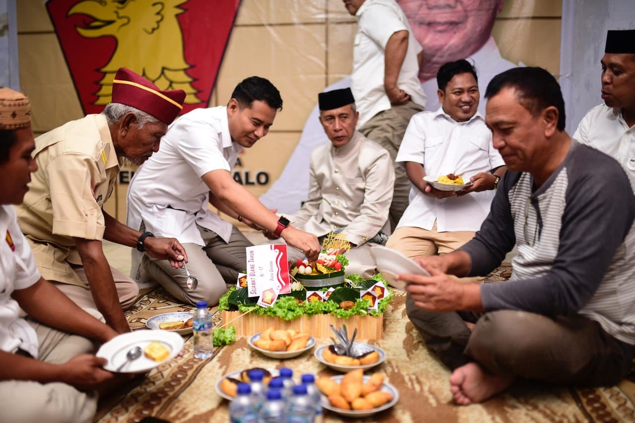 Dewan Pimpinan Cabang (DPC) Partai Gerindra Kabupaten Gorontalo menggelar perayaan (HUT) ke-17 (F. Ist)