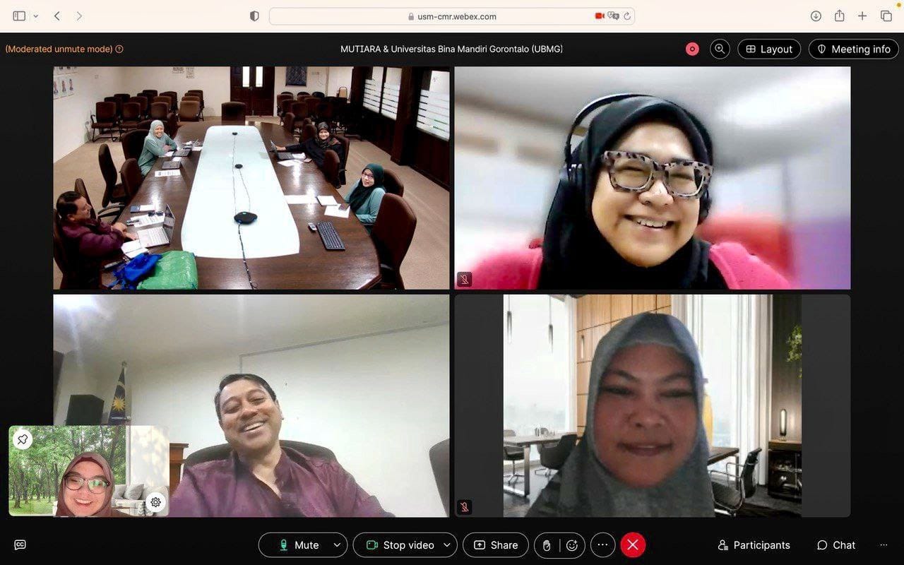 Rapat Koordinasi KUI UBMG dan Universiti Sains Malaysia (USM), melalui daring, Membahas Persiapan KKM-I 2025, Jumat (21/3/2025)