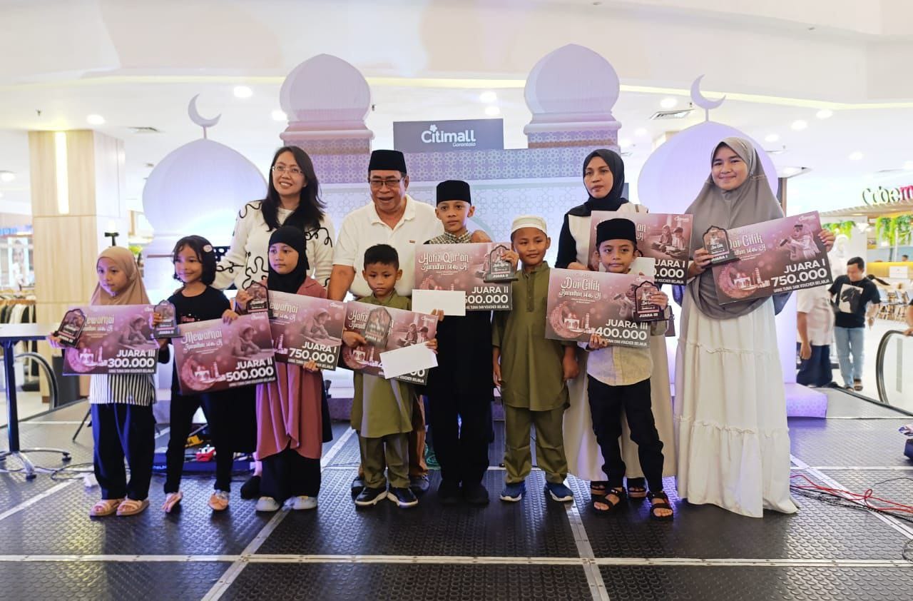 Wali Kota Gorontalo Adhan Dambea bersama para pemenang Hafidz Qur'an dan Dai Cilik ( F. Ist)