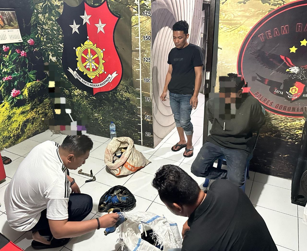 Tim Rajawali Polresta Gorontalo Kota berhasil mengungkap pelaku pencurian meteran air yang meresahkan warga Kota Gorontalo ( Foto: HMS)