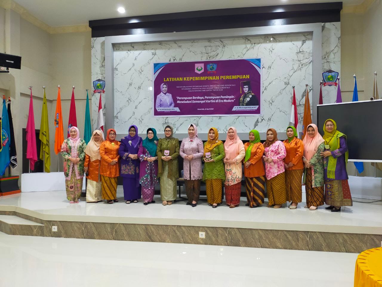 BKOW Provinsi Gorontalo, bekerja sama dengan Kampus UBM Gorontalo, menggelar Latihan Kepemimpinan Perempuan, pada Rabu  (23/2025) Foto : Hms