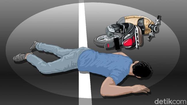 Ilustrasi lakalantas sepeda motor