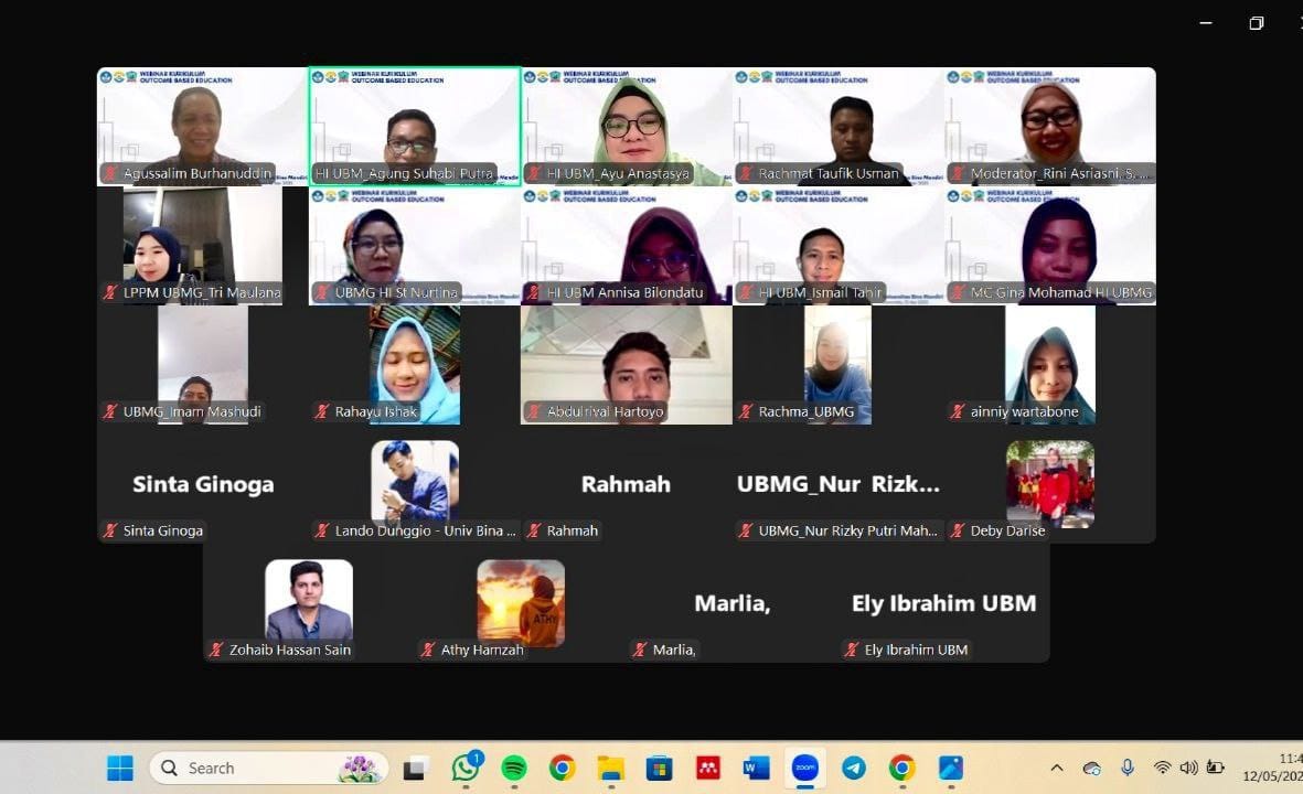 Universitas Bina Mandiri (UBM) Gorontalo, menyelenggarakan webinar bertema Kurikulum Berbasis Outcome-Based Education (OBE) Senin (12/5/2025)