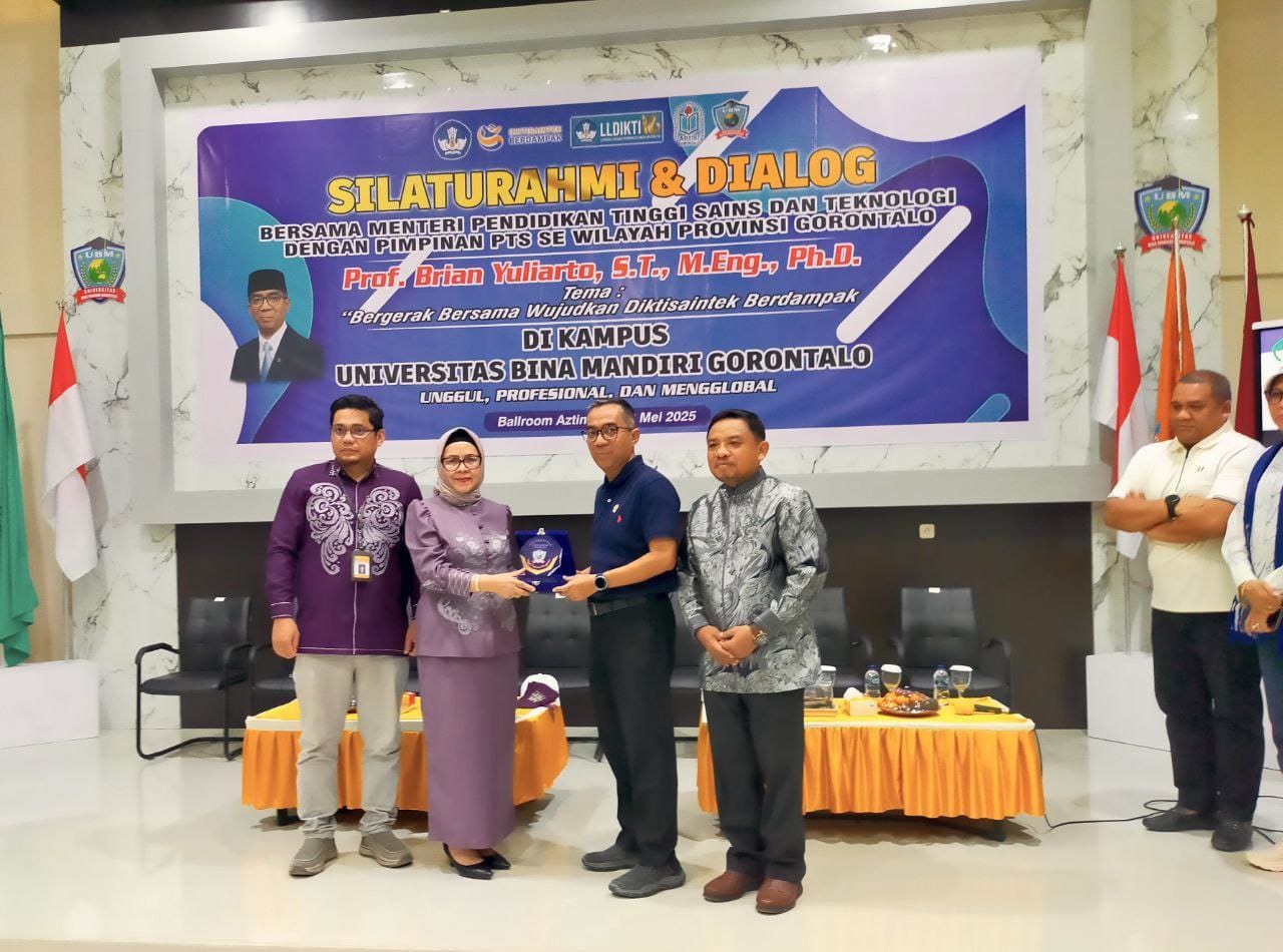 Menteri DiktiSaintek Kunjungi Kampus UBM Gorontalo, Gelar Dialog Bersama Pimpinan PTS Wilayah LLDikti XVI ( Foto : Hms)