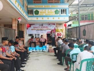 16 Calon Perwira Polri Polda Gorontalo Gelar Bakti Sosial di LKSA Darul Mubin