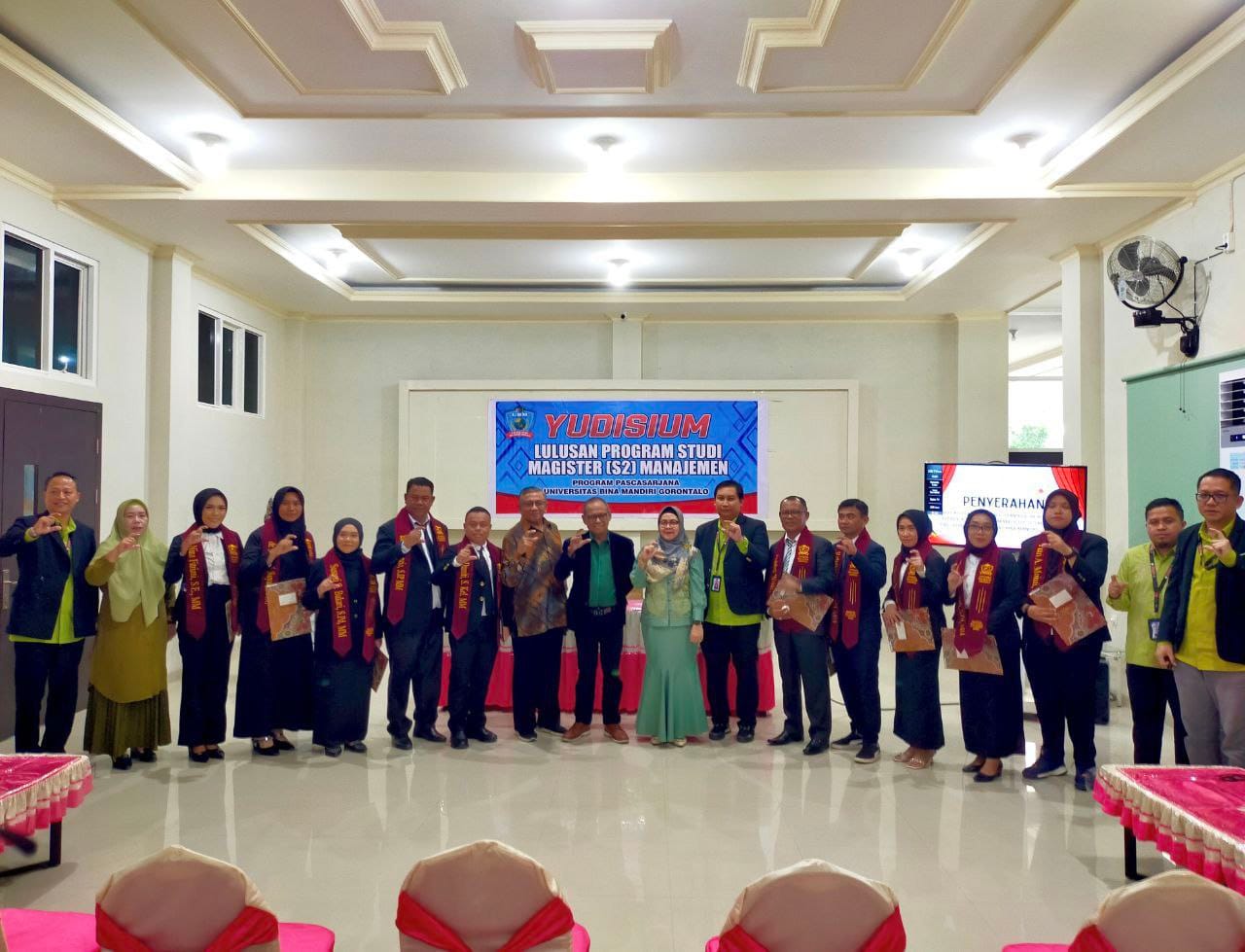 Program Pascasarjana (PPs) Universitas Bina Mandiri (UBM) Gorontalo menggelar prosesi yudisium bagi 10 mahasiswa angkatan pertama, Rabu (6/8/2025) Foto : Humas