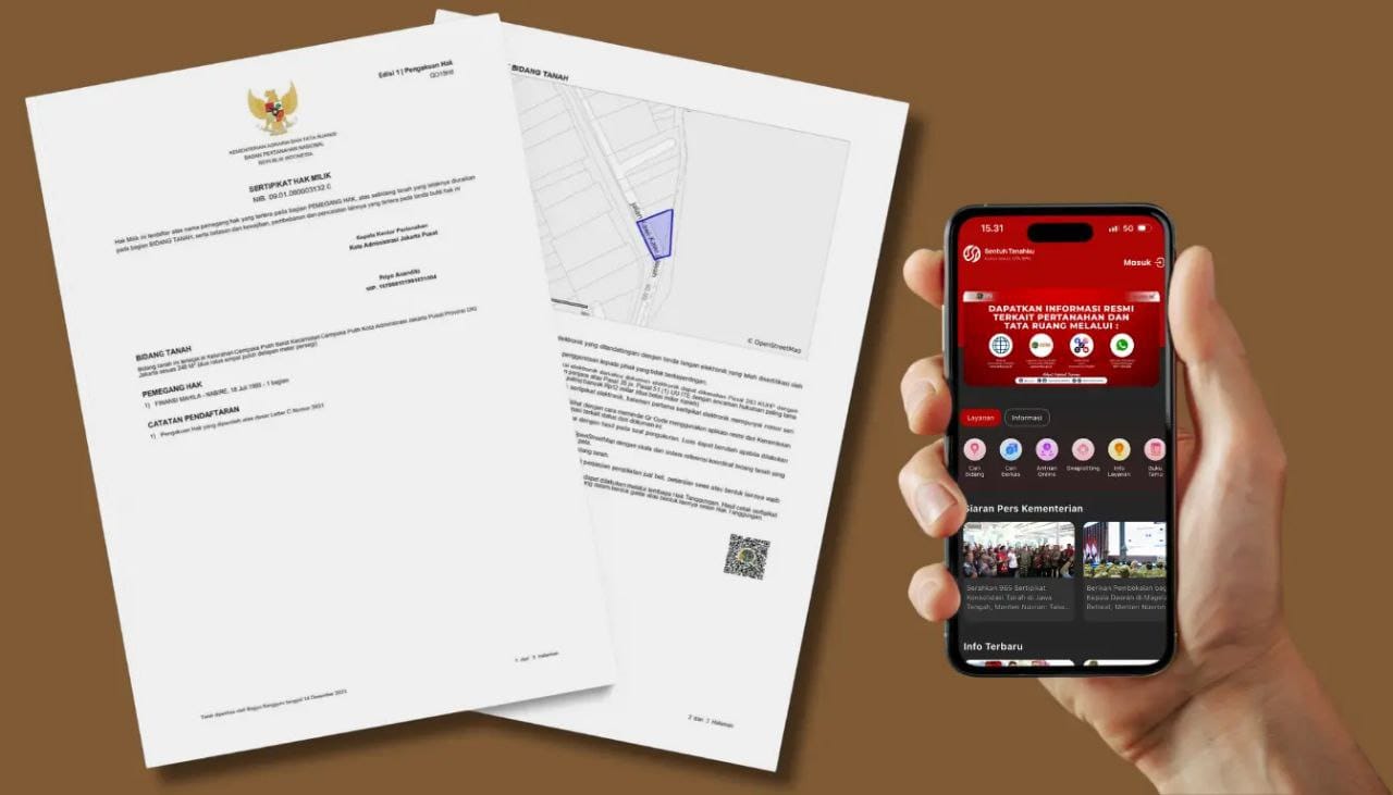 Sertifikat Tanah Elektronik ( Foto : Ist)