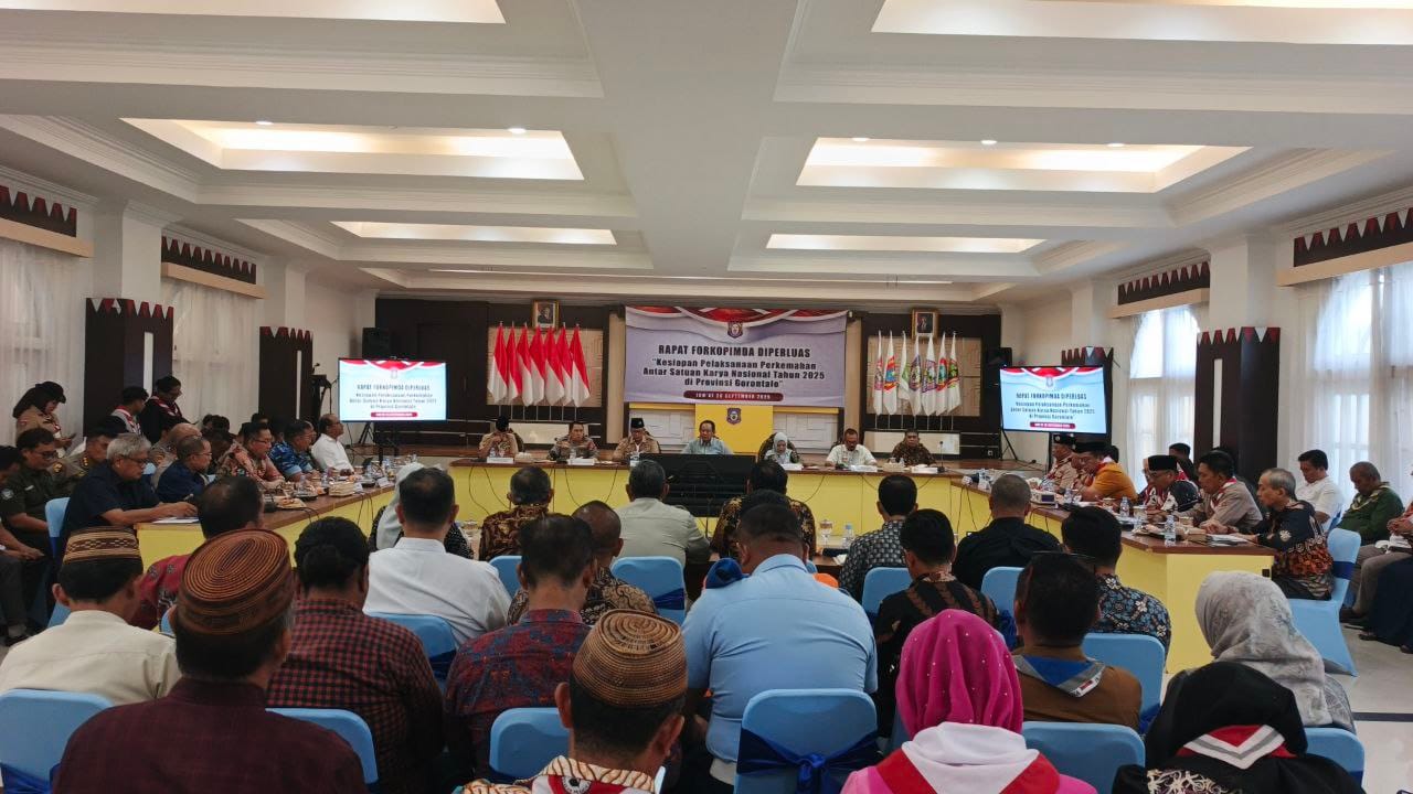 Rapat Forkopimda diperluas ‎Kesiapan  pelaksanaan perkemahan antar satuan karya nasional tahun 2025 di provinsi  Gorontalo, Jumat 26/92025