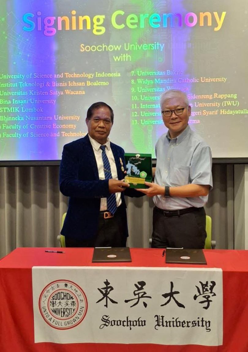 Penandatanganan Memorandum of Understanding (MoU) antara I‎ITB Ichsan Boalemo bersama Soochow University, Taiwan.