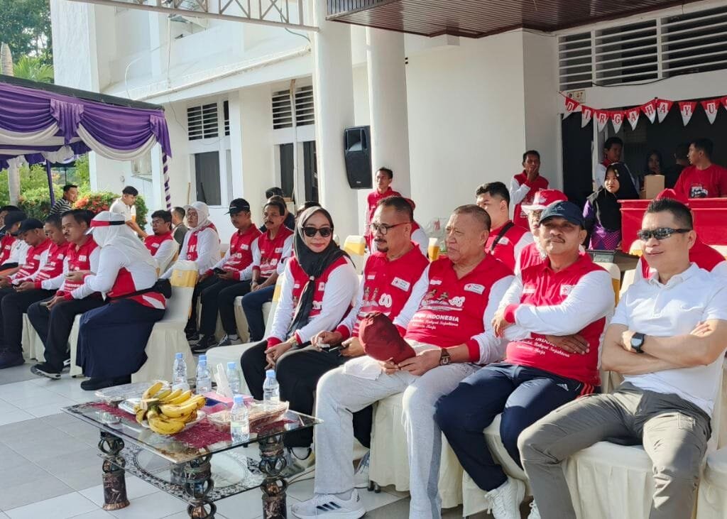 ketua DPRD Provinsi Gorontalo bersama Ketua PMI Provinsi Gorontalo dan Forkopimda pada, HUT Ke 80 PMI