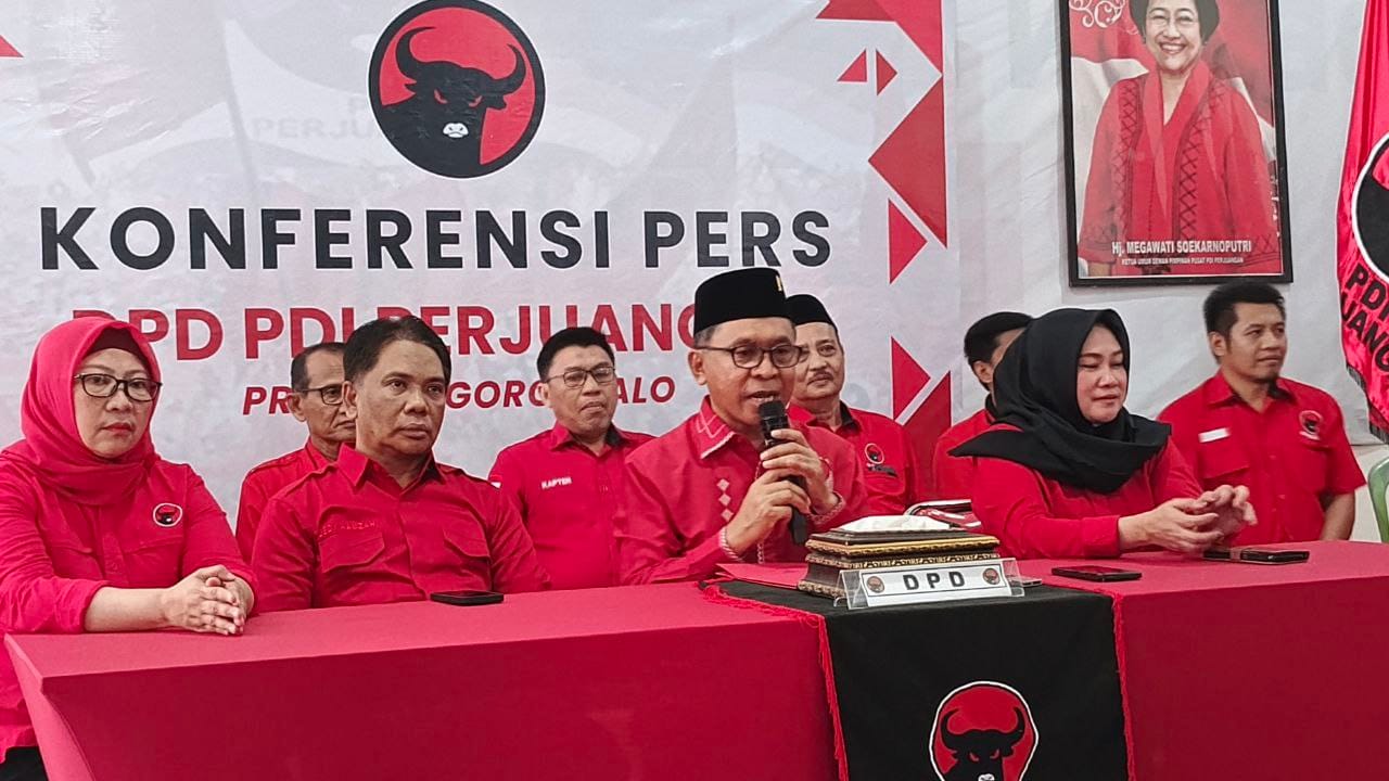 Dewan Pimpinan Daerah (DPD) Partai Demokrasi Indonesia Perjuangan (PDI-P) Provinsi Gorontalo Pada Press Conference, Minggu 21/9/2025