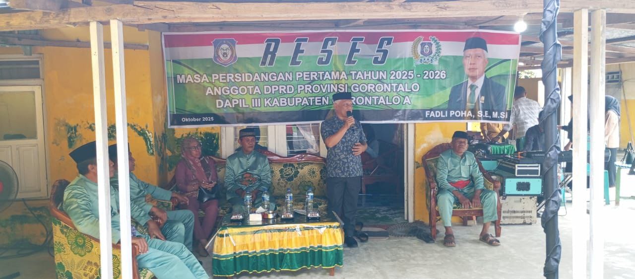 Anggota DPRD Provinsi Gorontalo, Fadli Poha, saat reses di Desa Limehe Timur