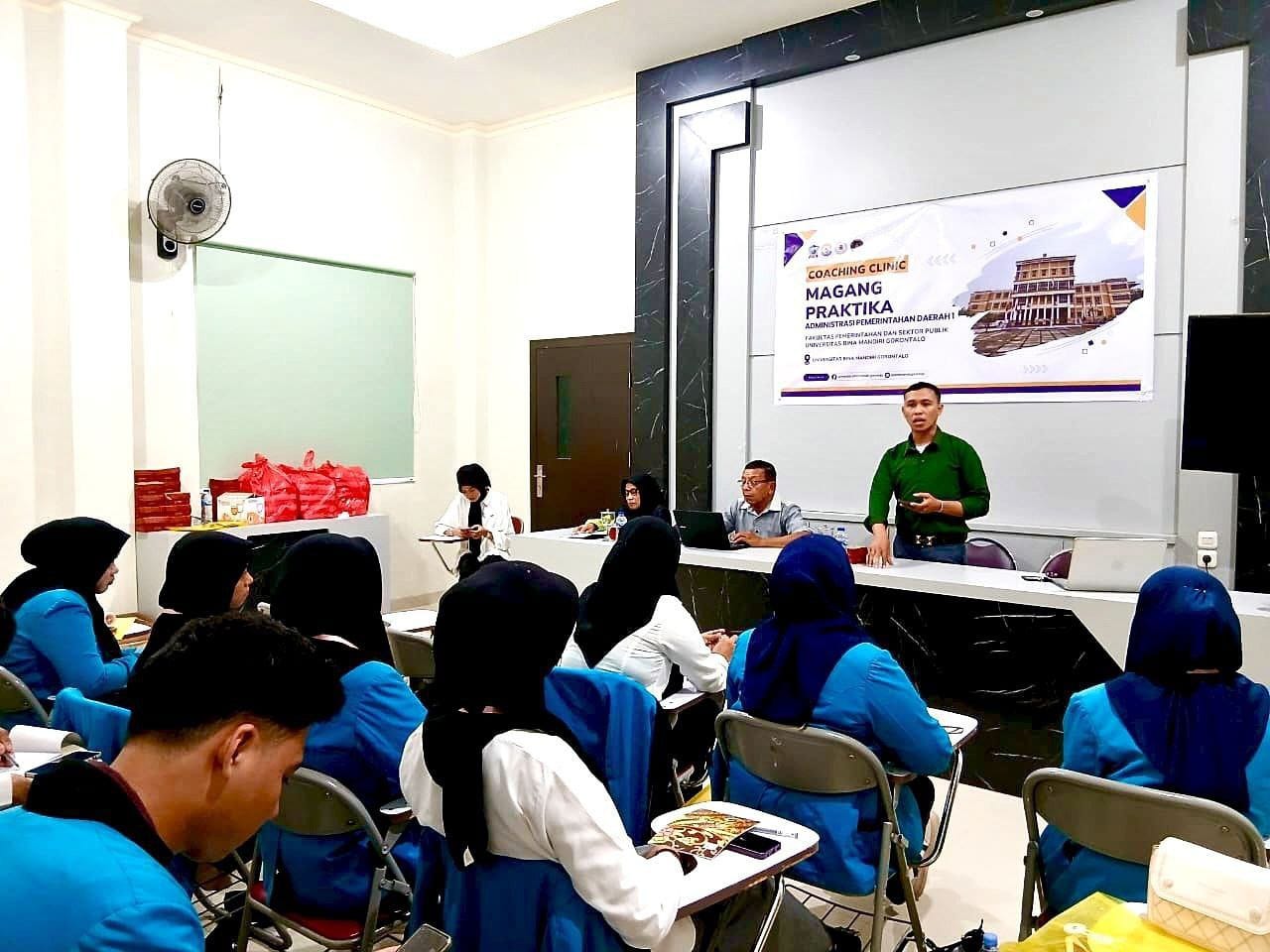 Program Studi (Prodi) Administrasi Pemerintahan Daerah (APD) Fakultas Sektor Publik dan Pemerintahan (FPSP) Universitas Bina Mandiri (UBM) Gorontalo menggelar Coaching Clinic Magang Praktika, Rabu (22/10/2025)