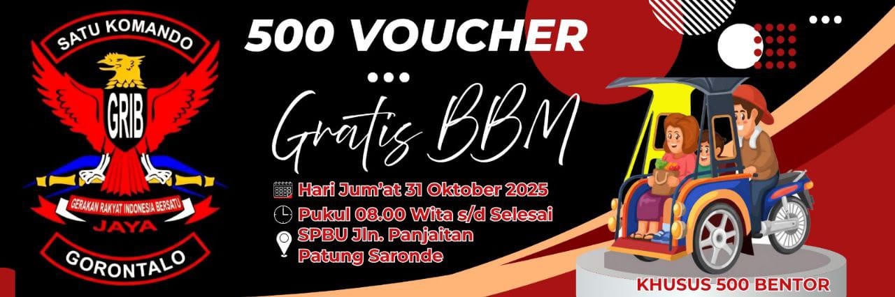 Voucher Gratis BBM - GRIB Jaya Gorontalo