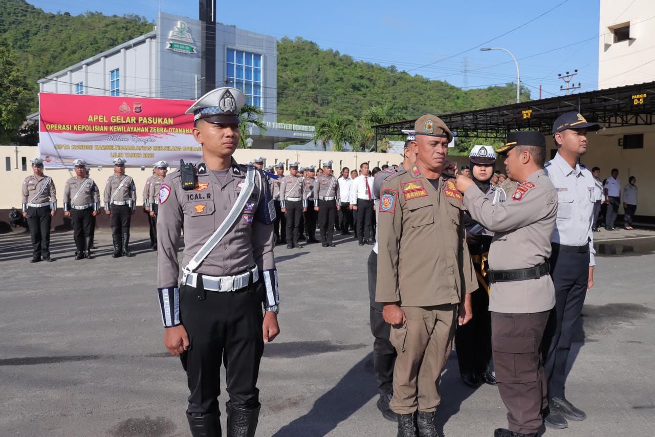Apel Gelar Pasukan, Polresta Gorontalo Kota Penanda Operasi Zebra Otanaha 2025 dimulai.