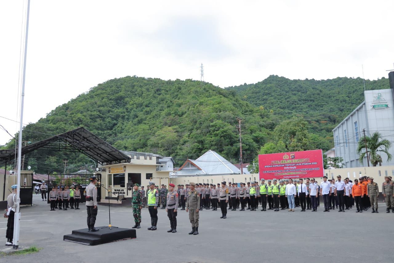 Kapolresta Gorontalo Kota Pimpin Apel Operasi Lilin 2025 Jelang Nataru