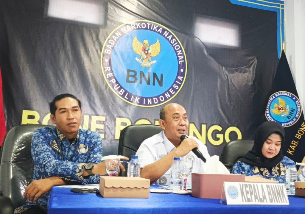 Kepala BNNK Bone Bolango, AKBP Erlang Dwi Permata, SE, saat Menyampah Release Tahun 2025