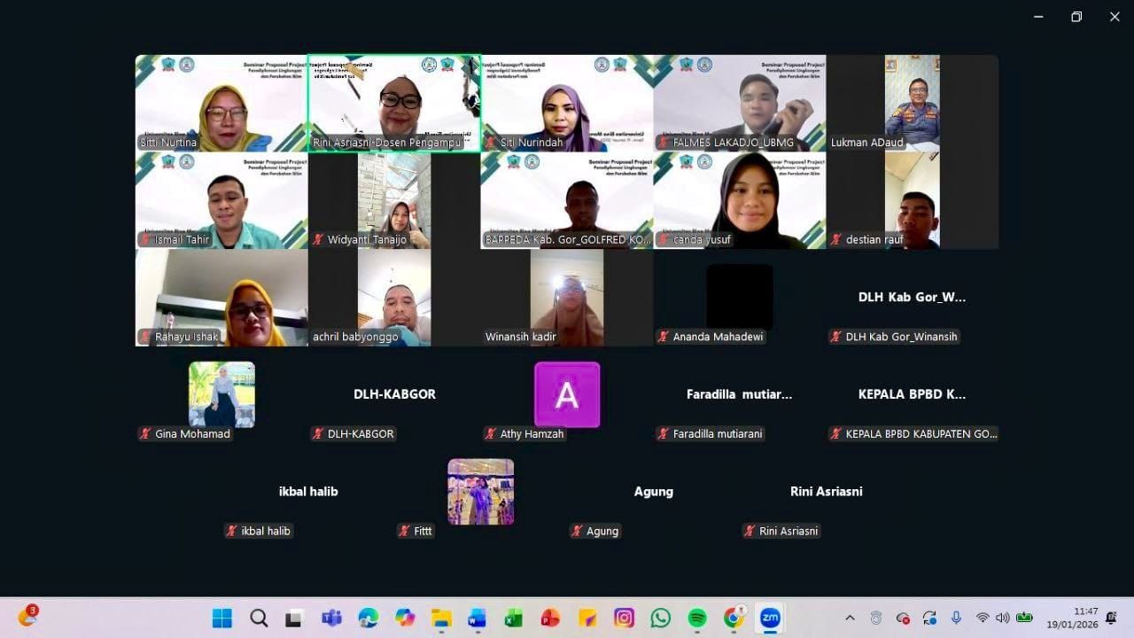 Seminar Proposal Project Mata Kuliah Paradiplomasi Lingkungan dan Perubahan Iklim Melalui media Zoom Meeting