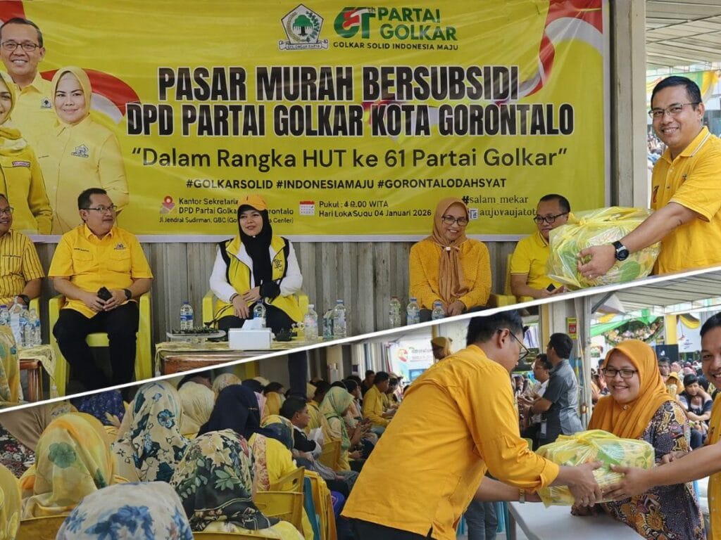 Rangkaian HUT ke-61 Partai Golkar, DPD II Kota Gorontalo Gelar Pasar Murah