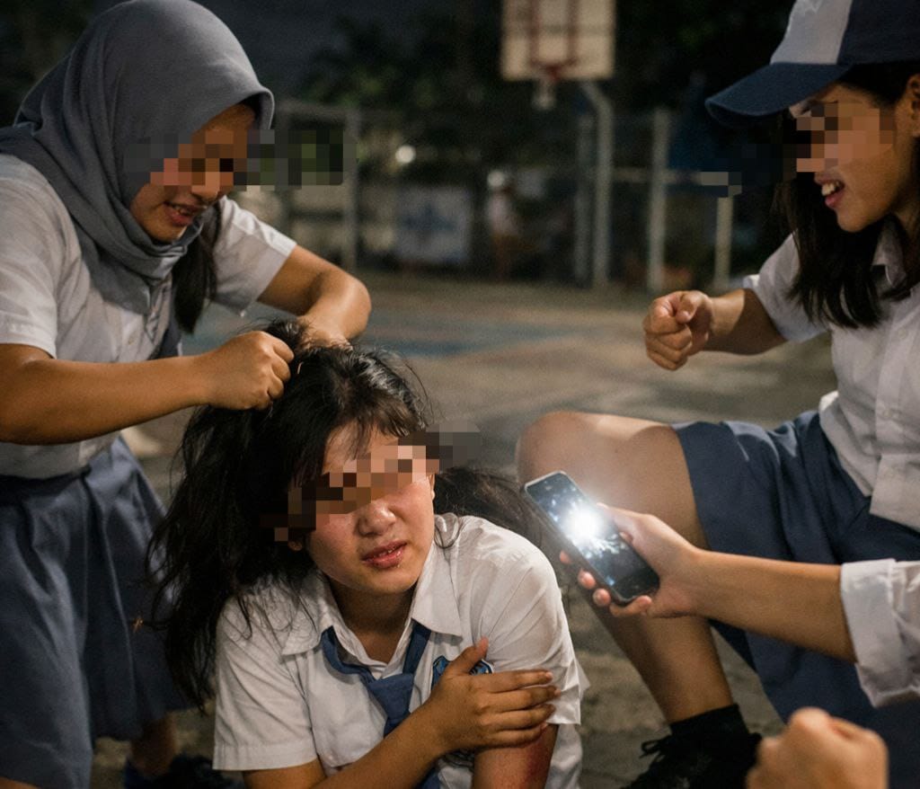 Ilustrasi : Penganiayaan Siswi oleh rekannya