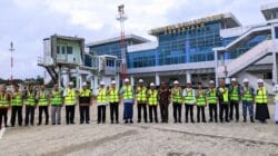 Gubernur Gorontalo, Forkopimda dan Otoritas Bandara Djalaluddin Gorontalo pada Groundbreaking Pelebaran Apron dan Taxiway Bandara.