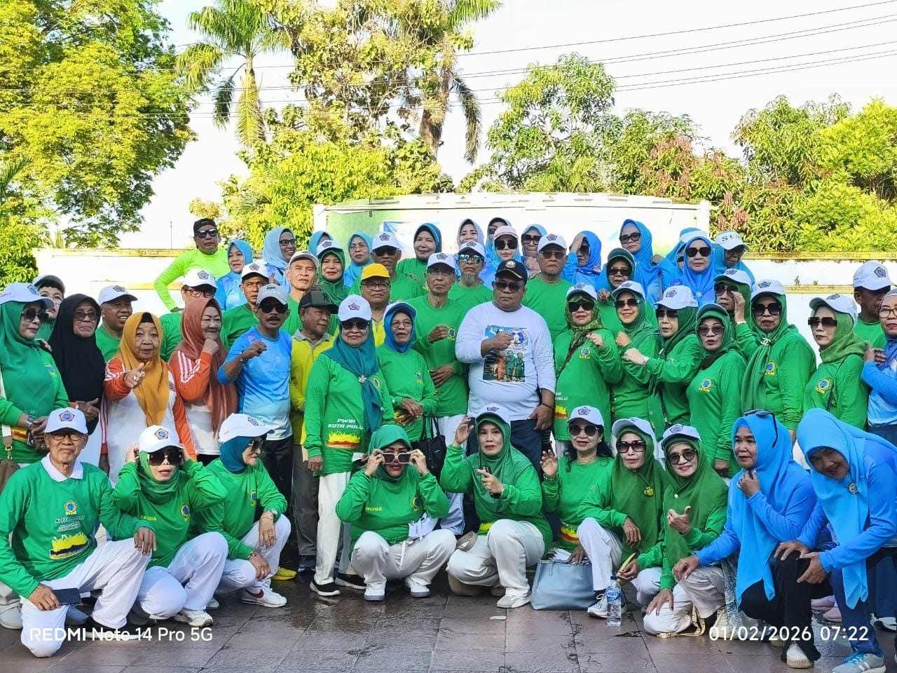 PWRI Kabupaten Gorontalo bersama PWRI Kota Palu mengikuti kegiatan Car Free Day (CFD)