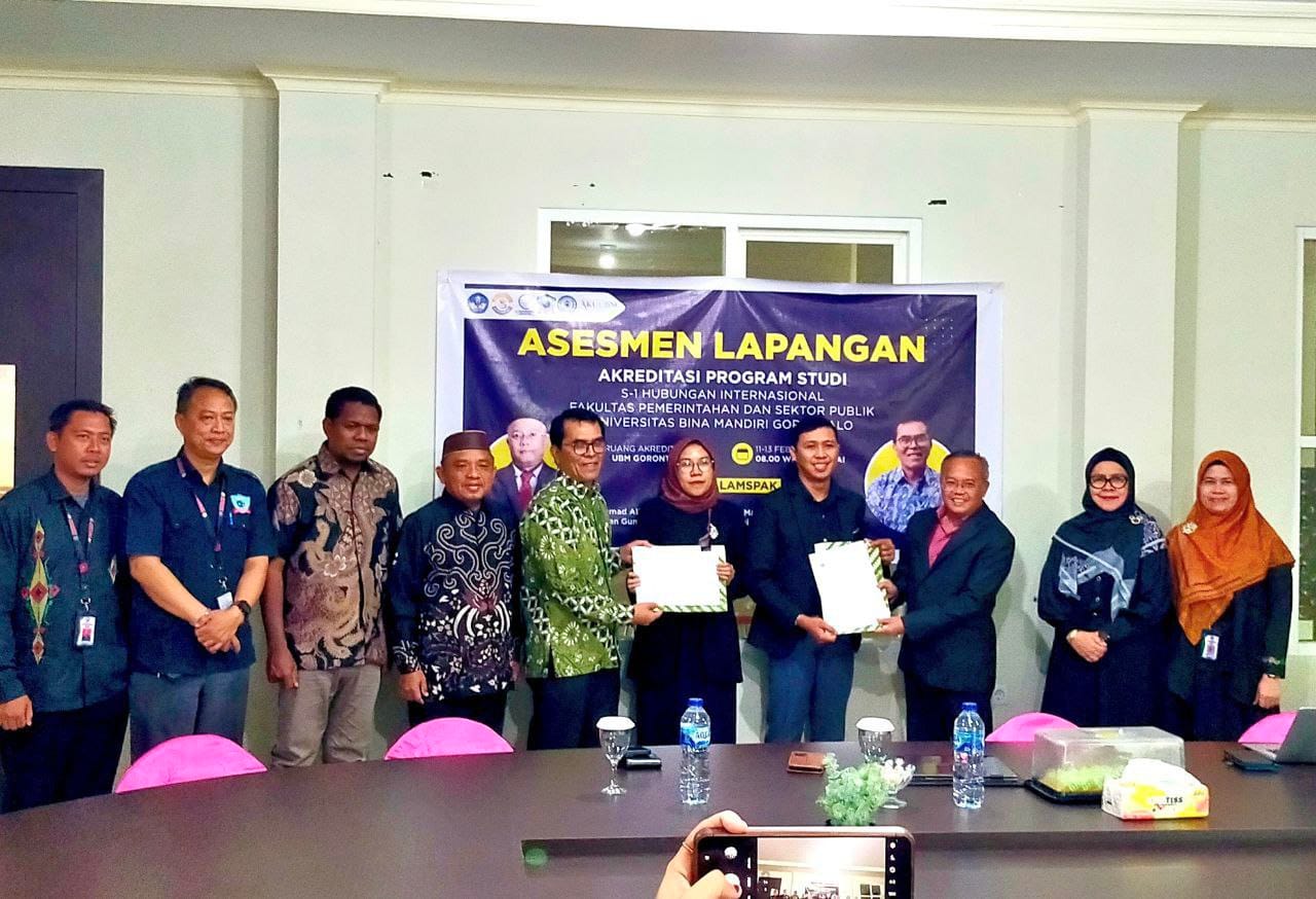 PenutupanAsesmen Lapangan Akreditasi Program Studi (Prodi) S1 Hubungan Internasional (HI), Fakultas Pemerintahan UBM Gorontalo