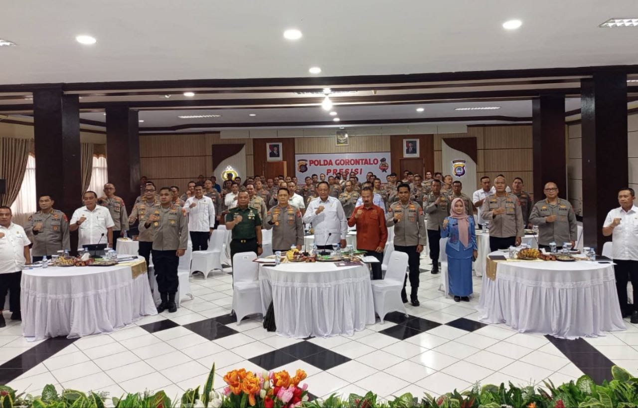 Polda Gorontalo menggelar Rapat Pimpinan Wilayah (Rapimwil) Tahun 2026 di Aula Titinepo, Rabu (18/2/2026).