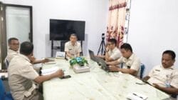 Koordinator Wilayah Kerja Gorontalo, Kanwil Sulawesi Tengah, KemenHAM, Sarton Dali saat memimpin rapat kerja bersama jajaran tim Wilayah Kerja Gorontalo.
